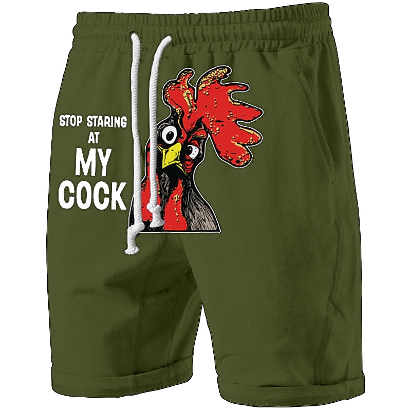 Graphic Sweat Shorts with Drawstring, Soft and Breathable
