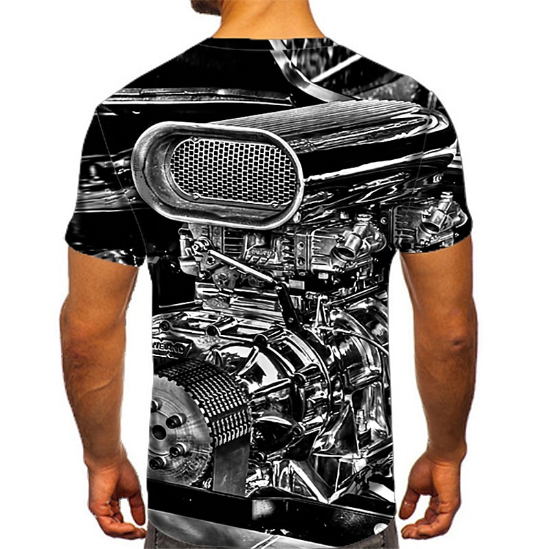 Graphic Letter Short Sleeve Tee with Back Print